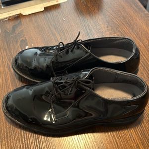 Bates Men's Black Shiny Oxford Dress Shoes 9.5